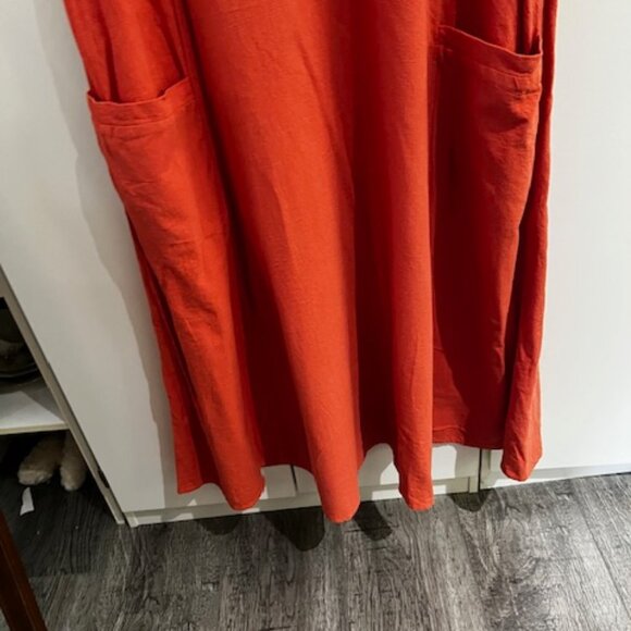 Coral Linen Flowy Dress Discounted Shipping - Picture 4 of 7